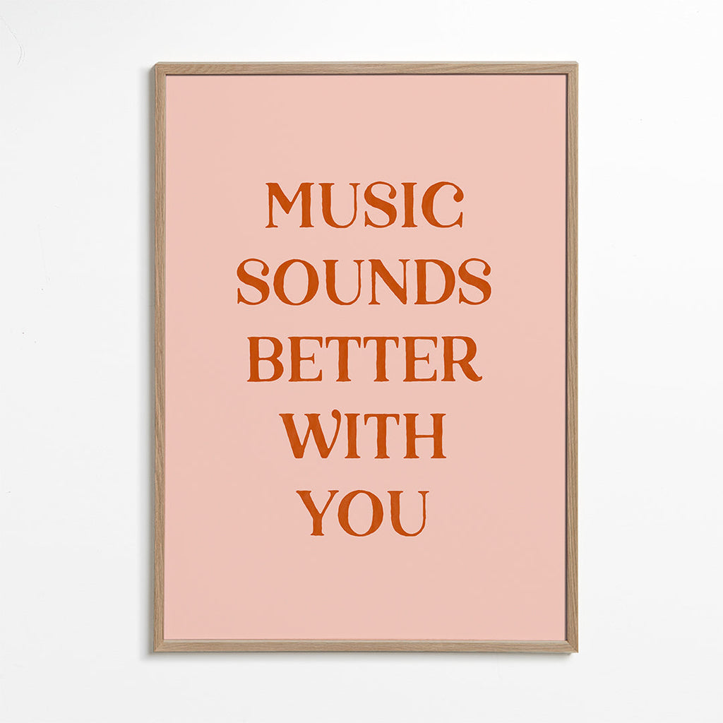 Minimalistisk plakat med musikcitat