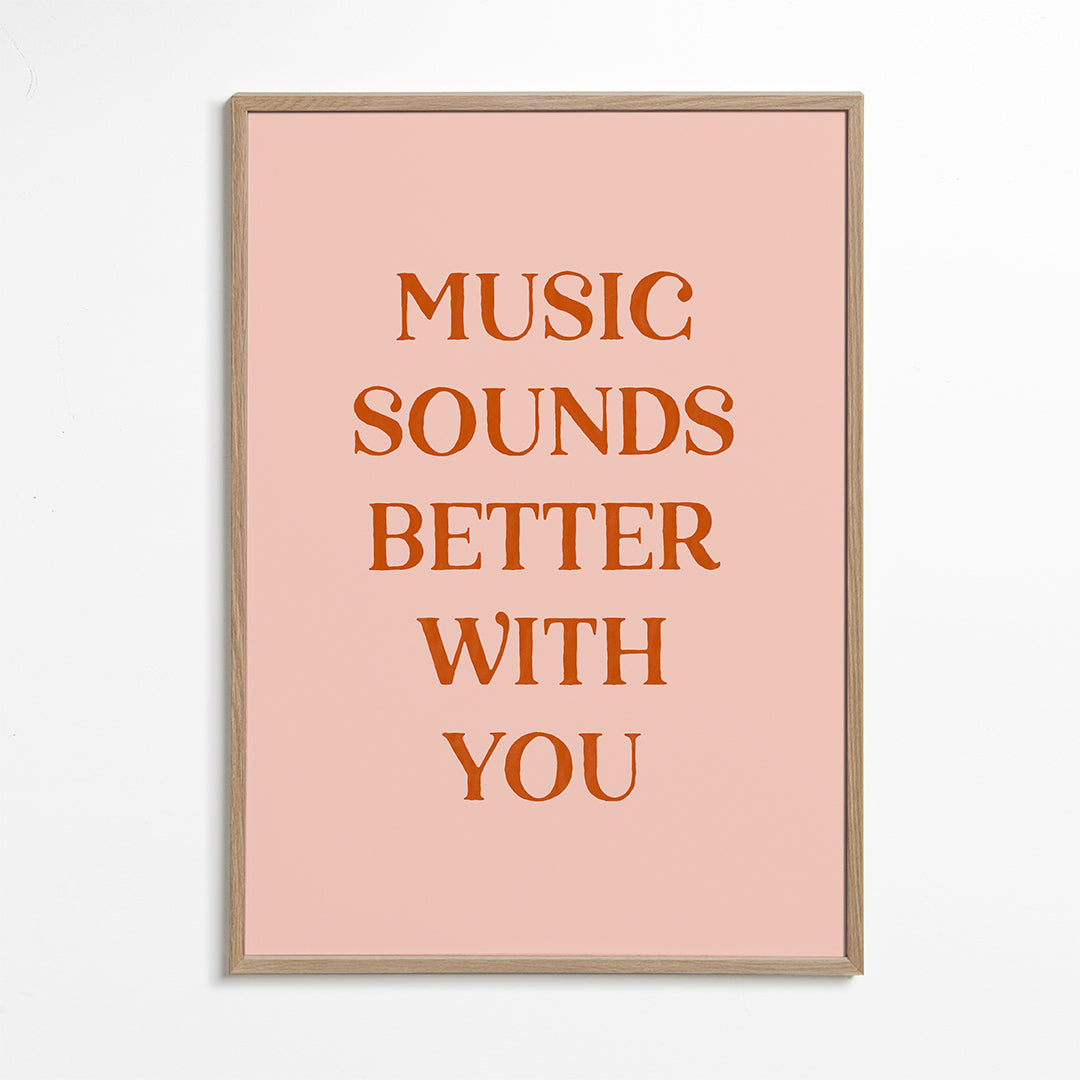 Minimalistisk plakat med musikcitat