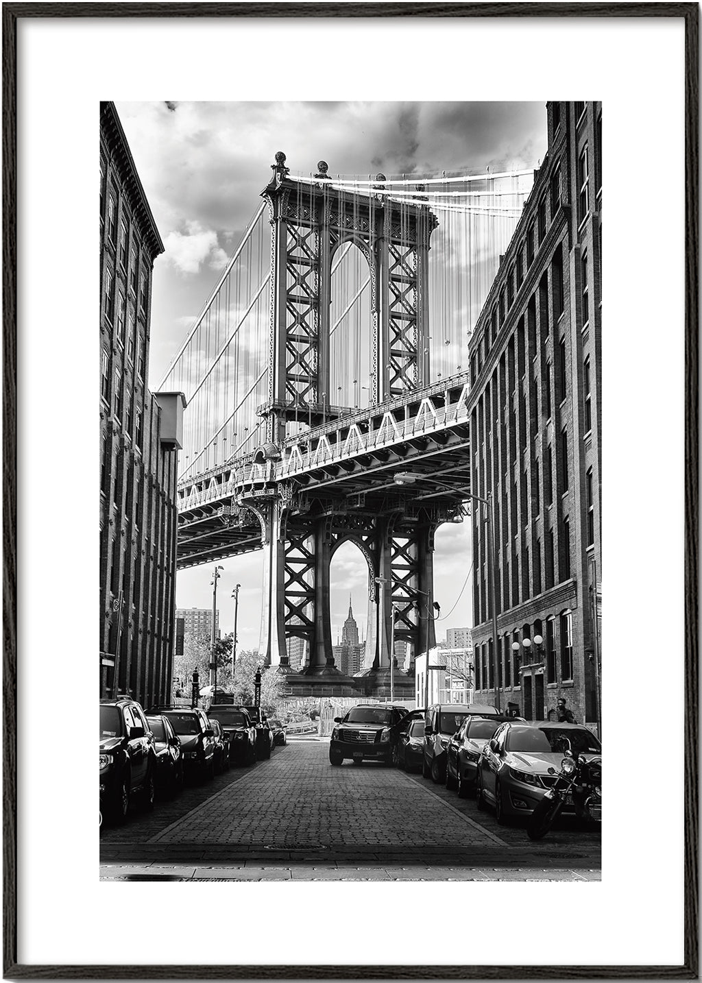 Byplakat Manhattan Bridge sort-hvid