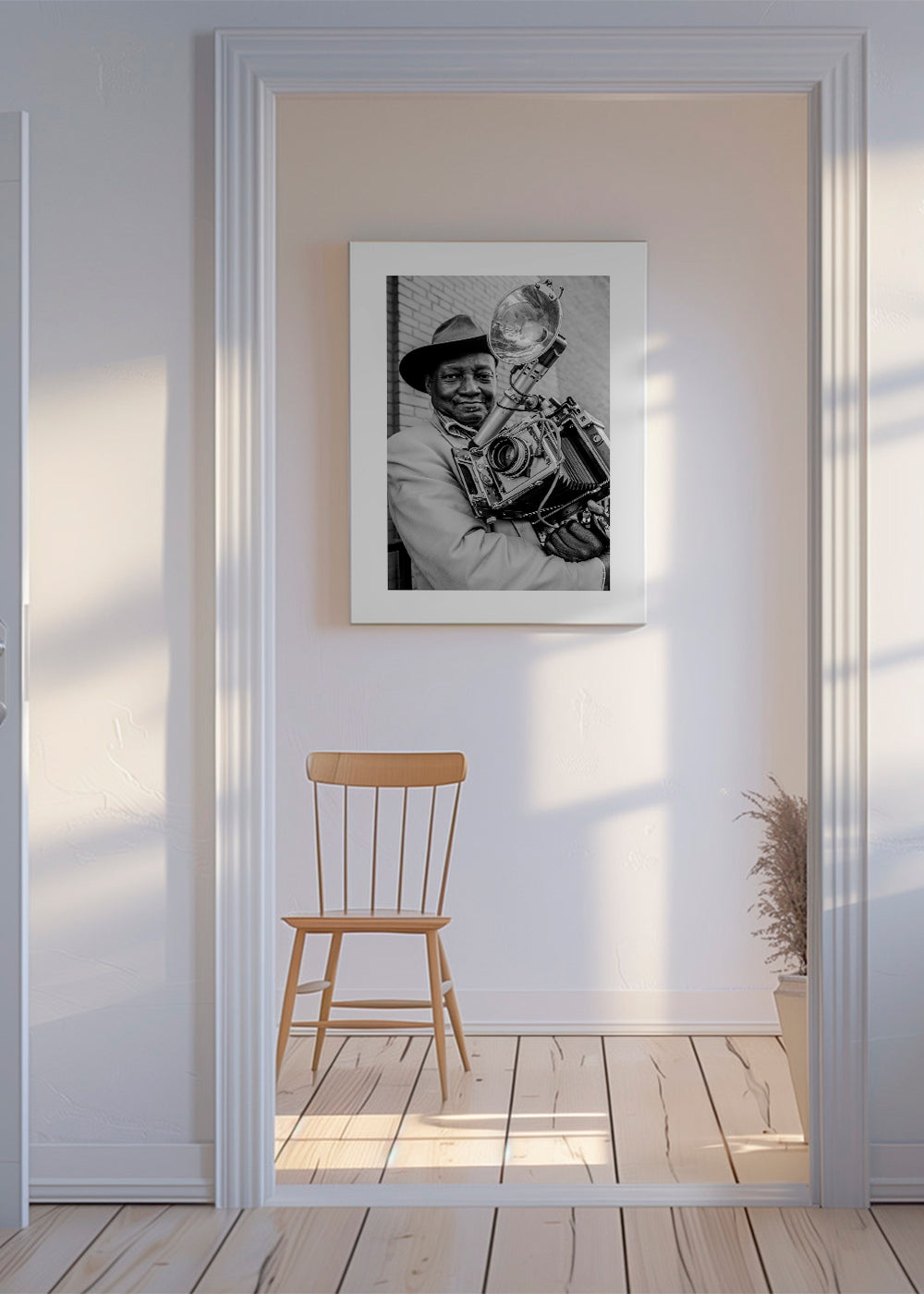 Gadefotograf med vintage-kamera
