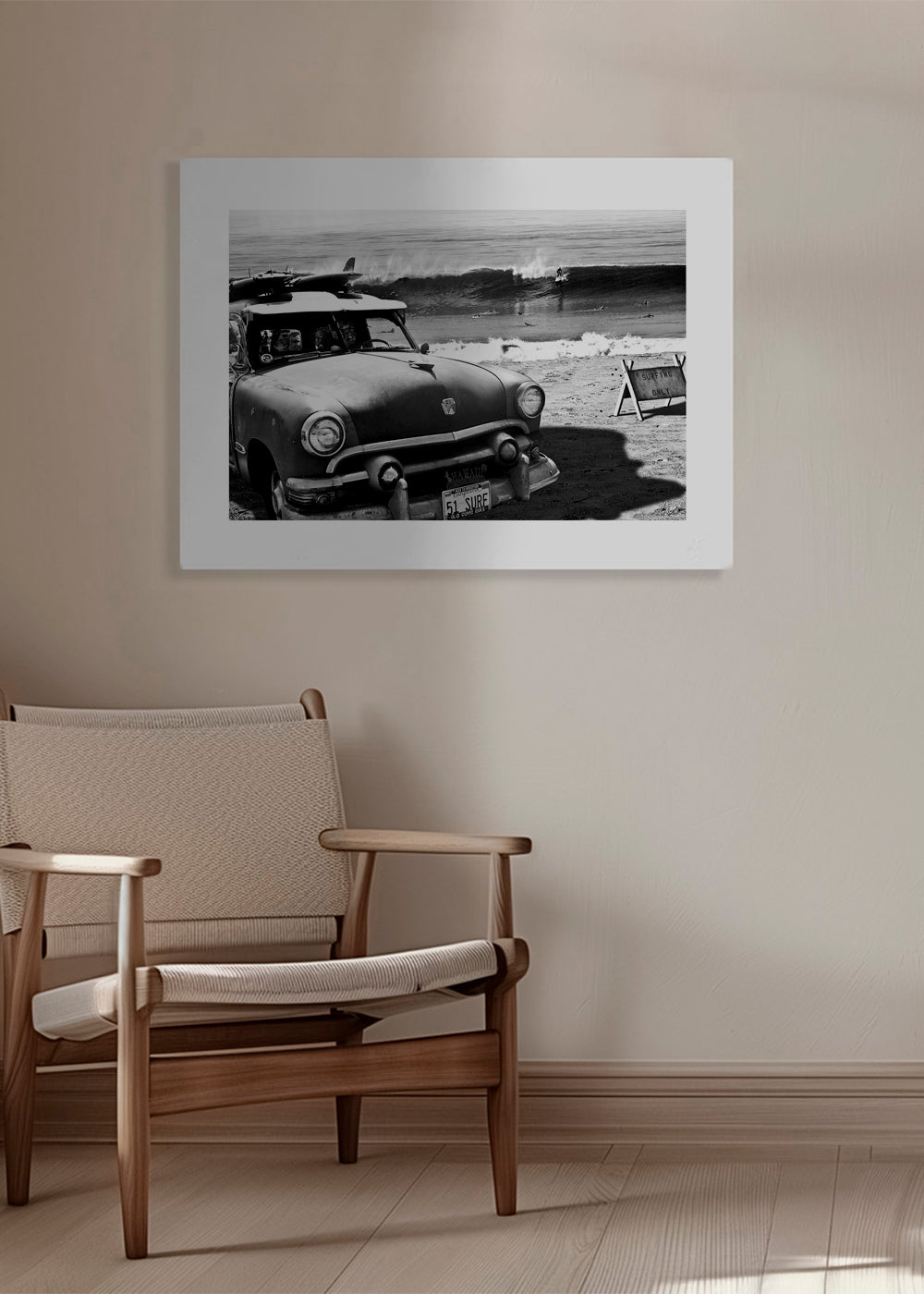 Fotografi af vintage bil på stranden