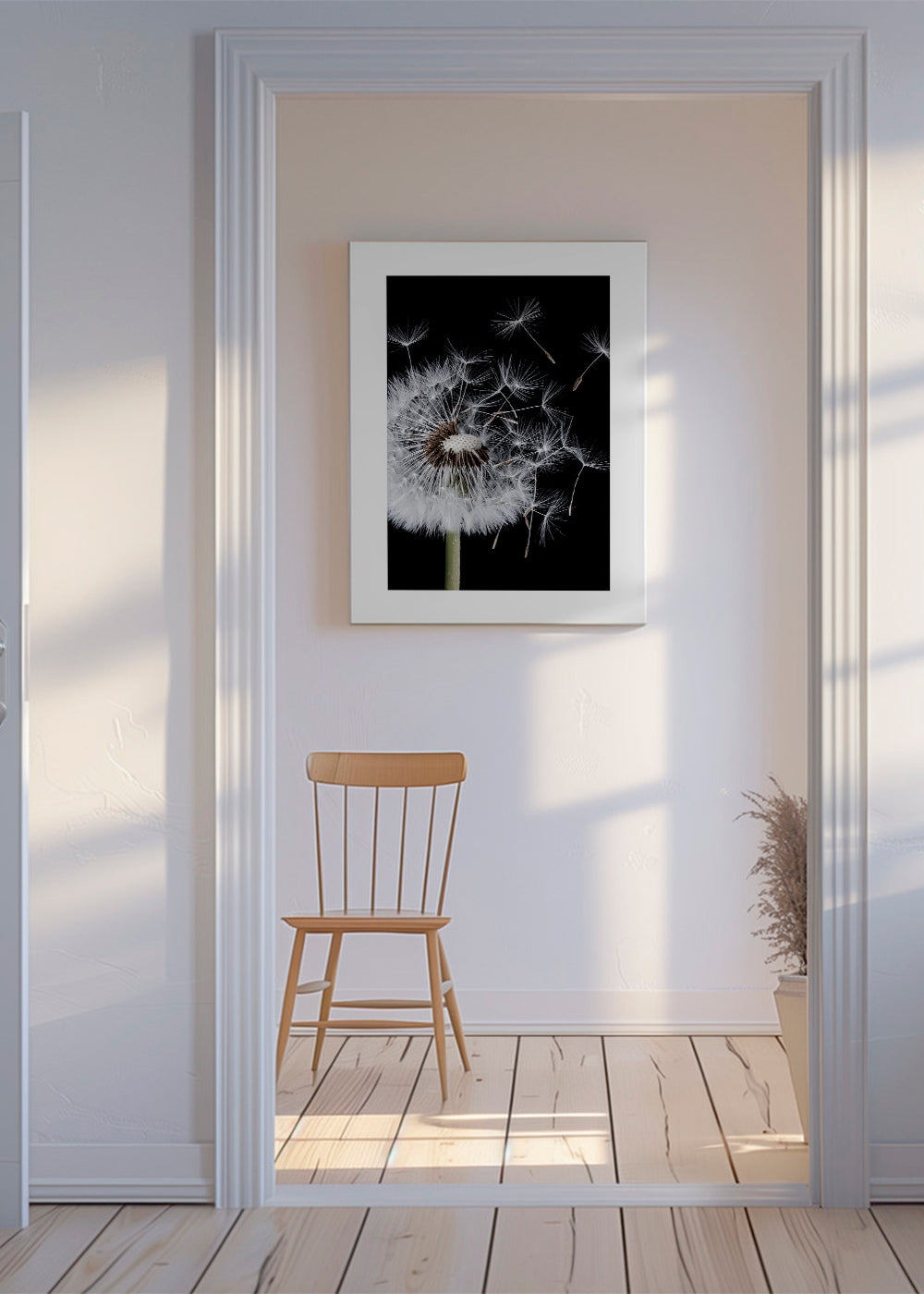 Botanisk plakat: mælkebøtte makro
