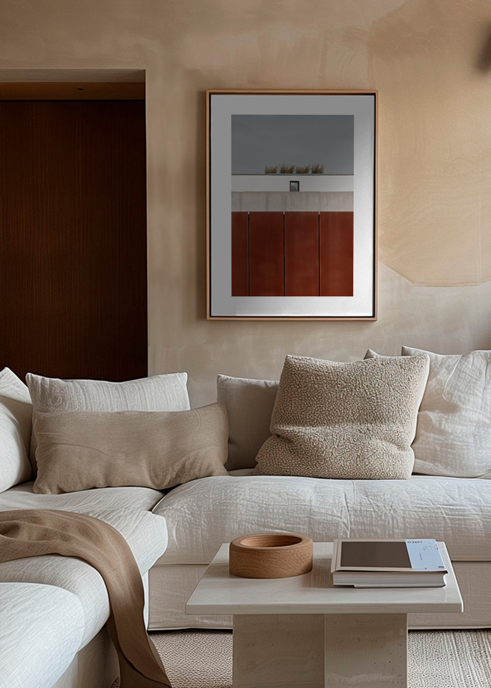 Minimalistisk plakat med rustne paneler
