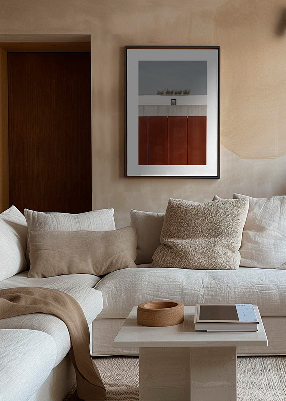 Minimalistisk plakat med rustne paneler