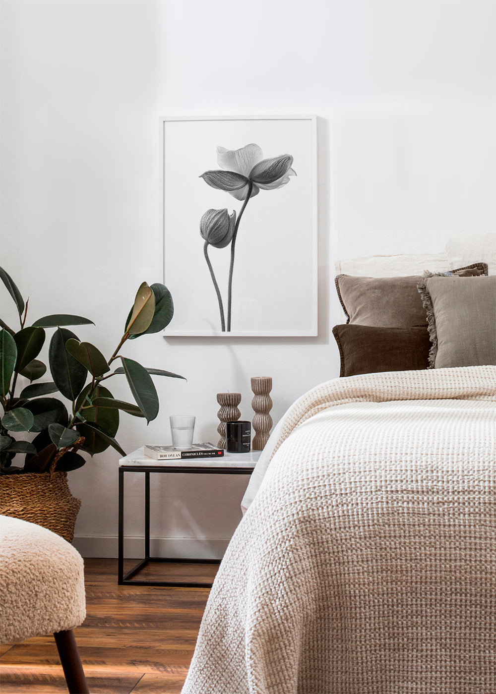 Botanisk plakat i sort-hvid