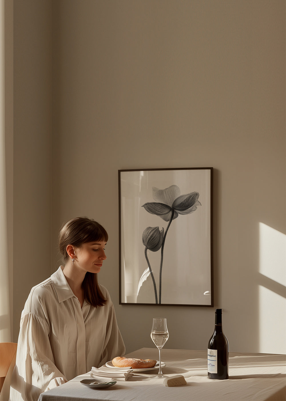 Botanisk plakat i sort-hvid
