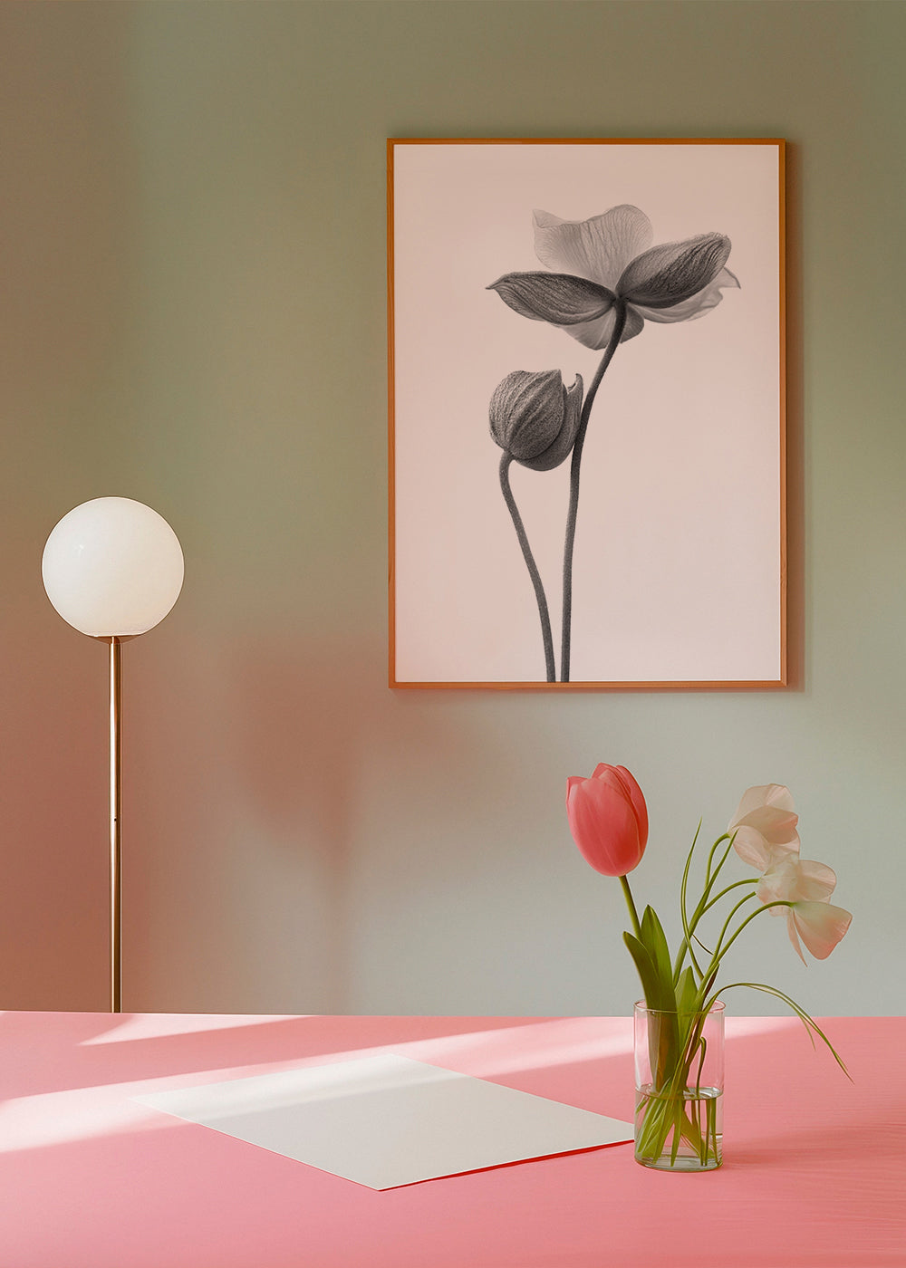 Botanisk plakat i sort-hvid