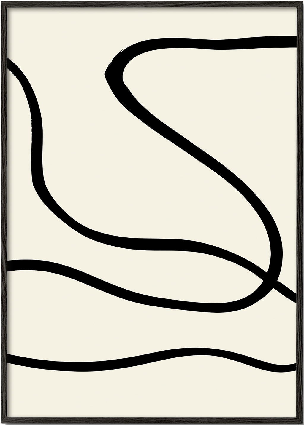 Minimalistisk plakat med sorte linjer på beige