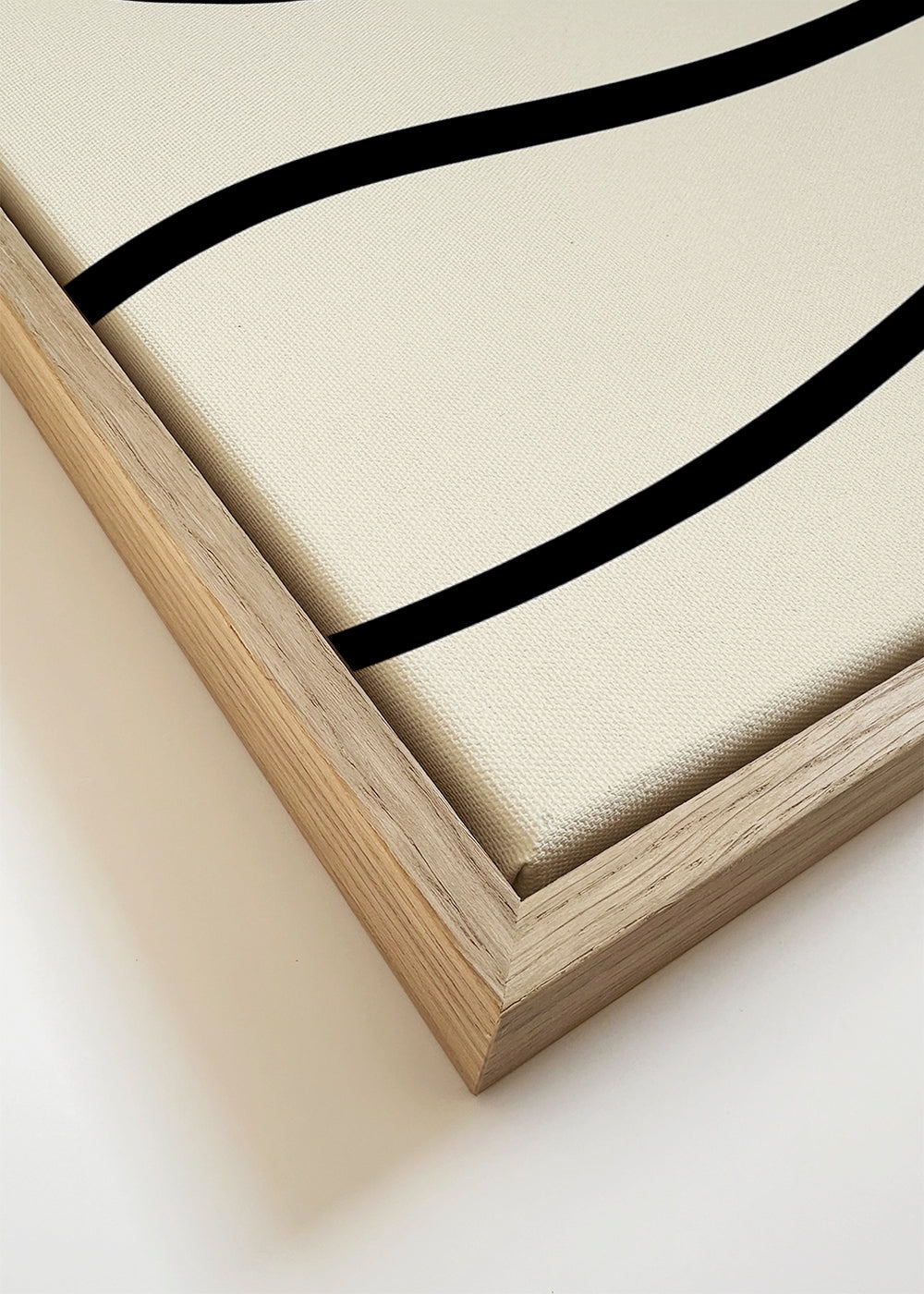 Minimalistisk plakat med sorte linjer på beige