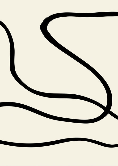 Minimalistisk plakat med sorte linjer på beige