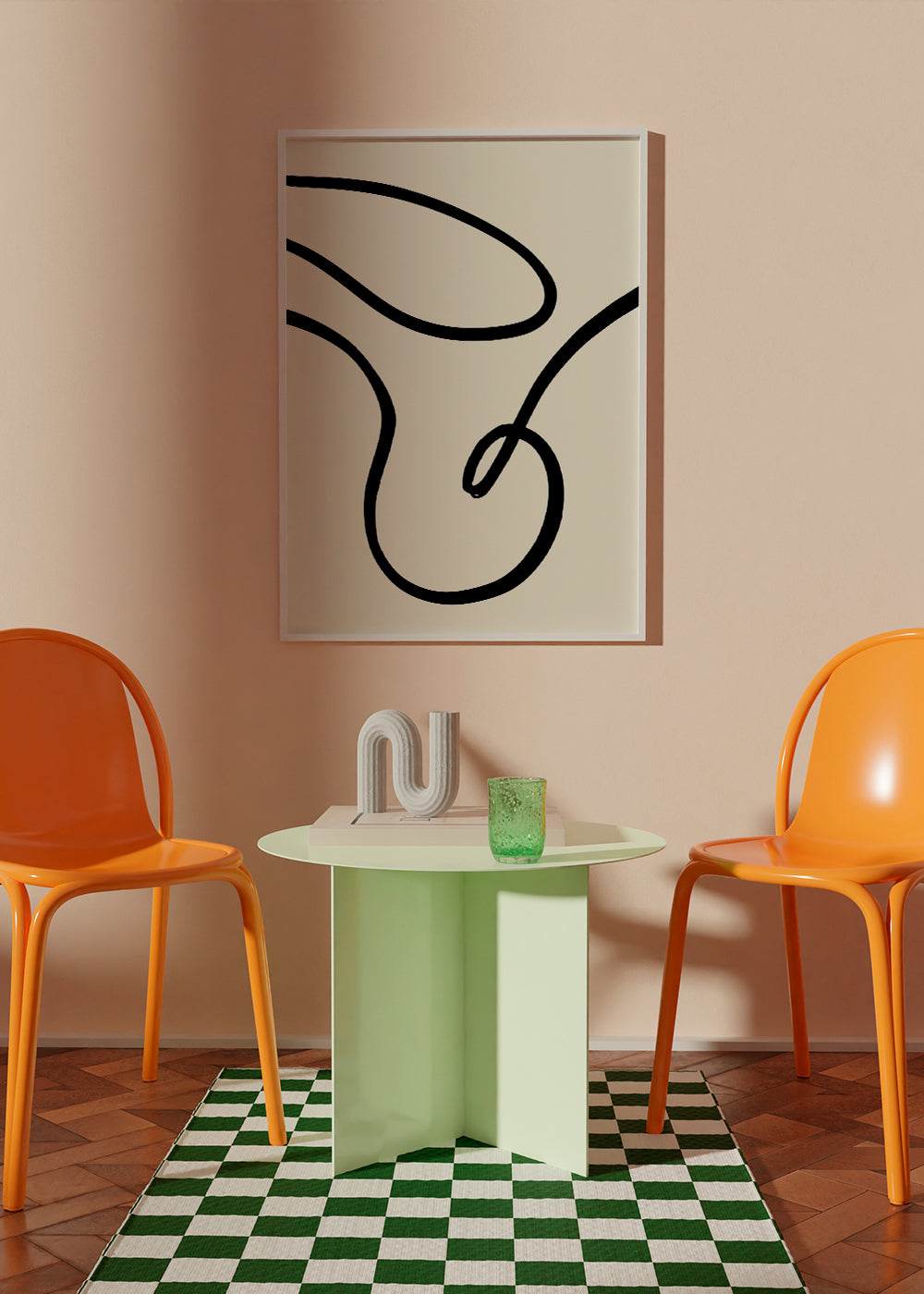 Minimalist-plakat sorte linjer organiske