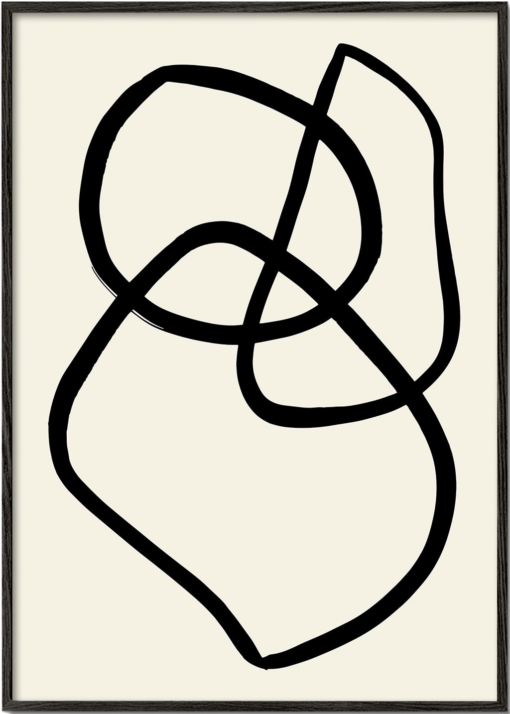 Minimalistisk billede med organiske sorte linjer