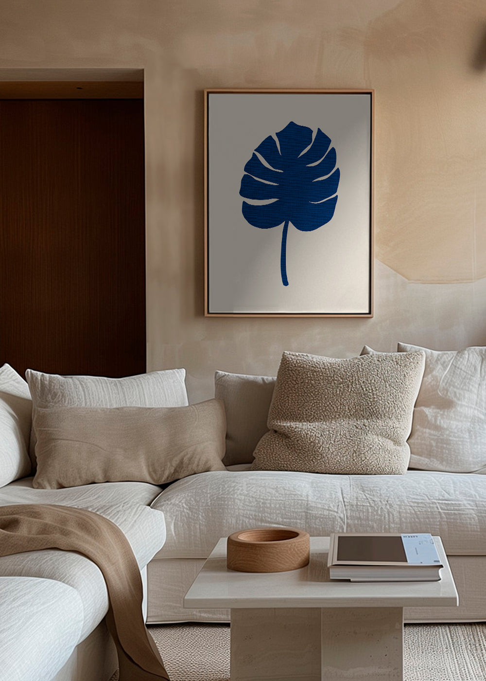Botanisk plakat Monstera blå