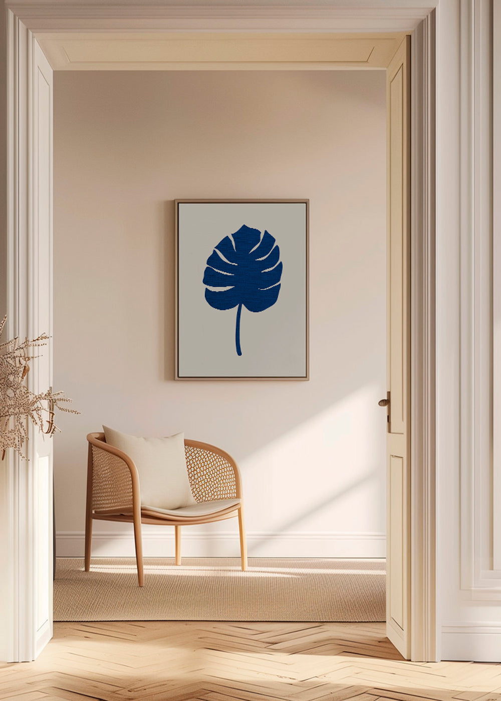 Botanisk plakat Monstera blå