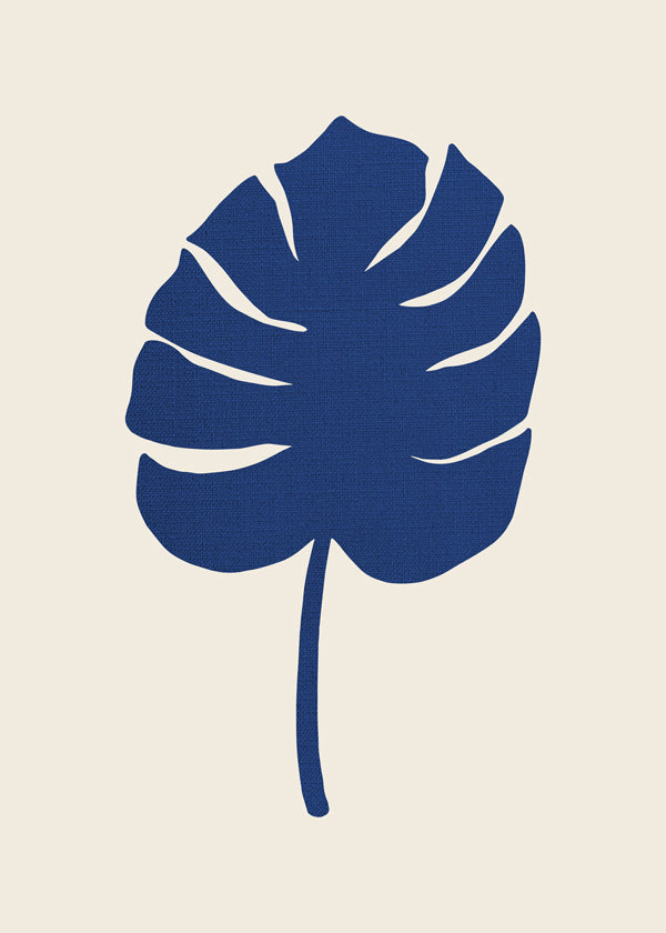 Botanisk plakat Monstera blå