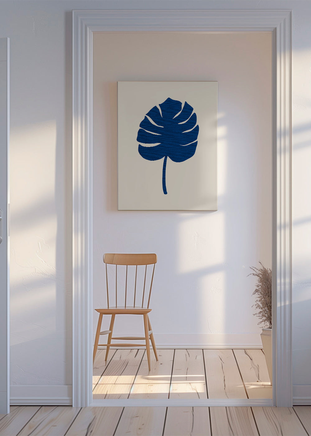 Botanisk plakat Monstera blå