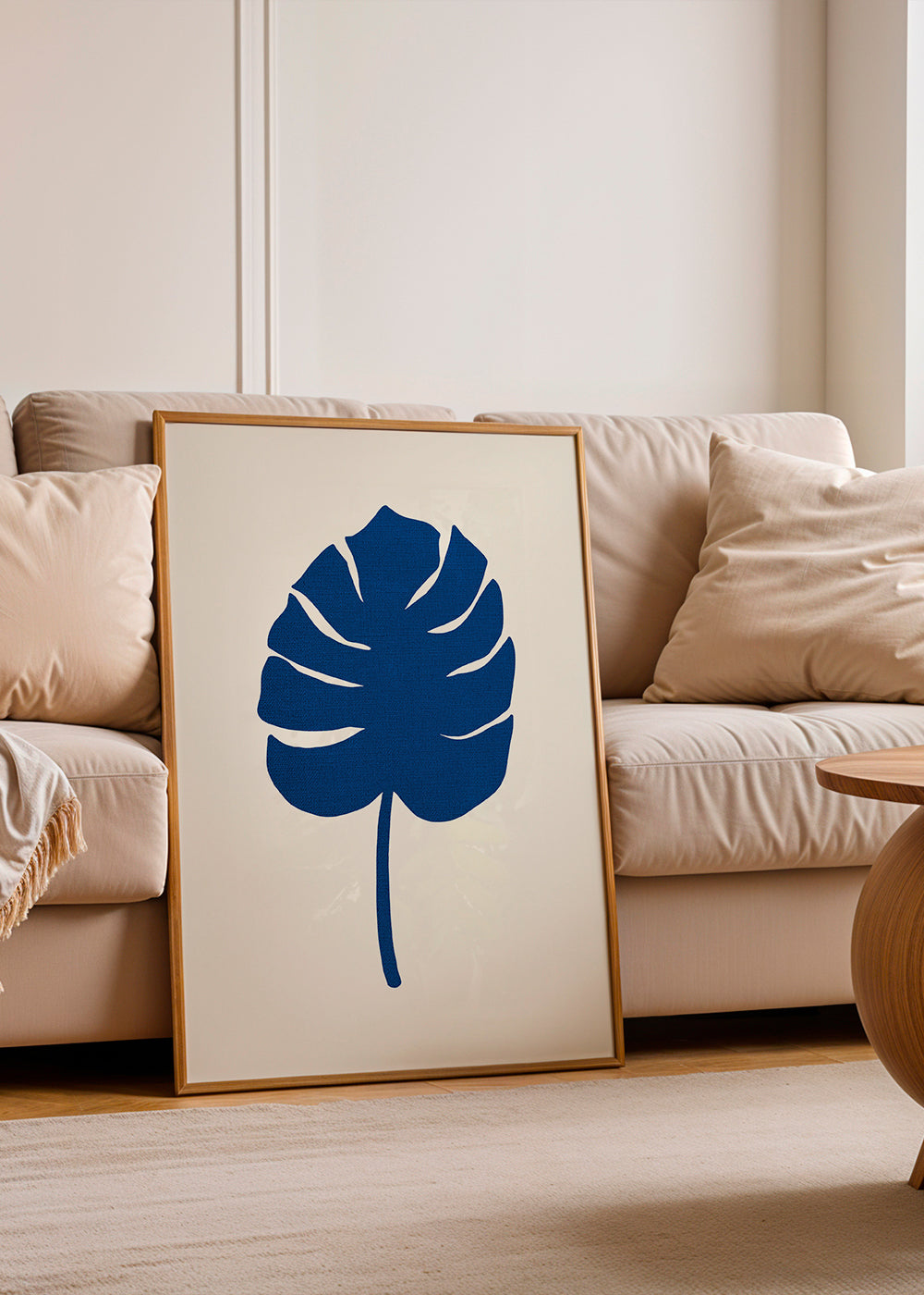 Botanisk plakat Monstera blå