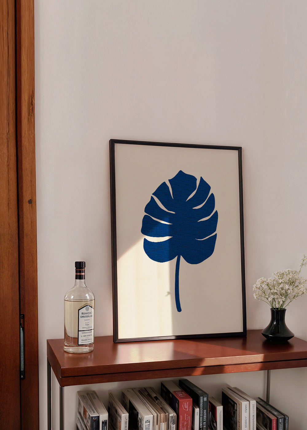 Botanisk plakat Monstera blå