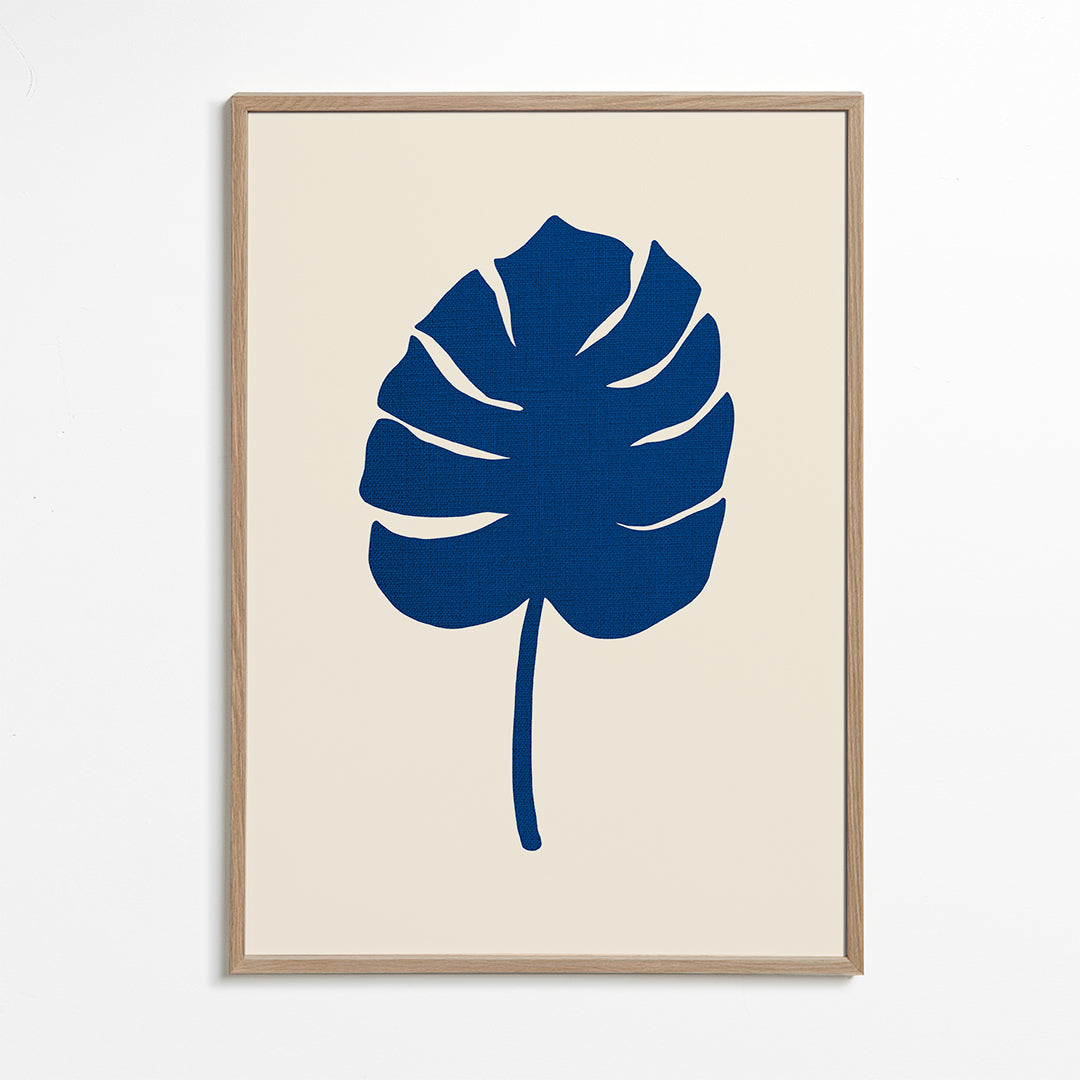 Botanisk plakat Monstera blå