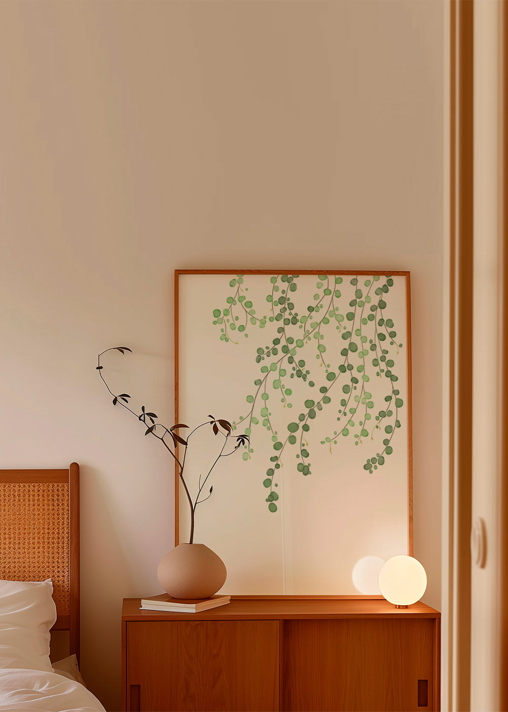 Botanisk plakat hængende grene