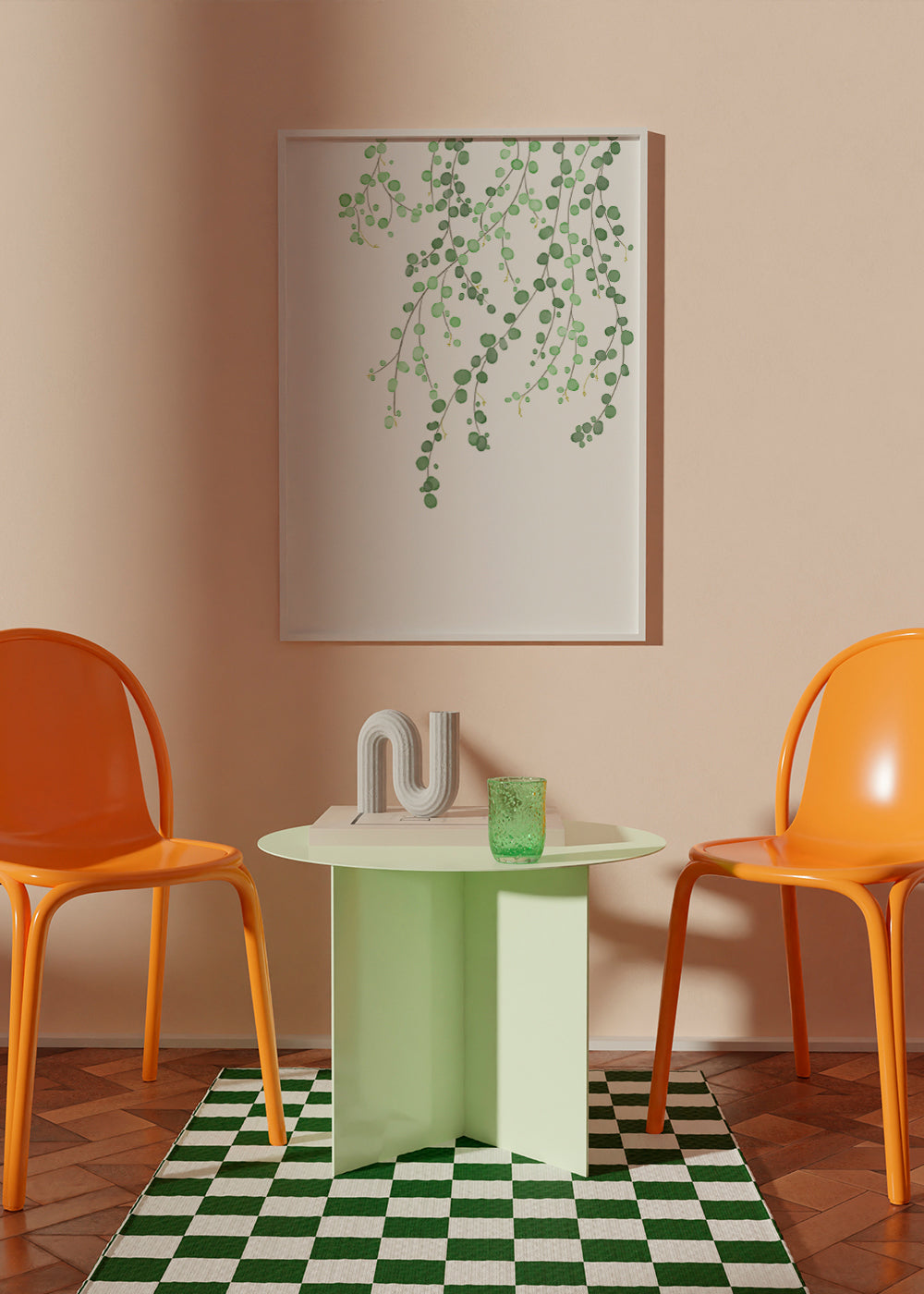 Botanisk plakat hængende grene
