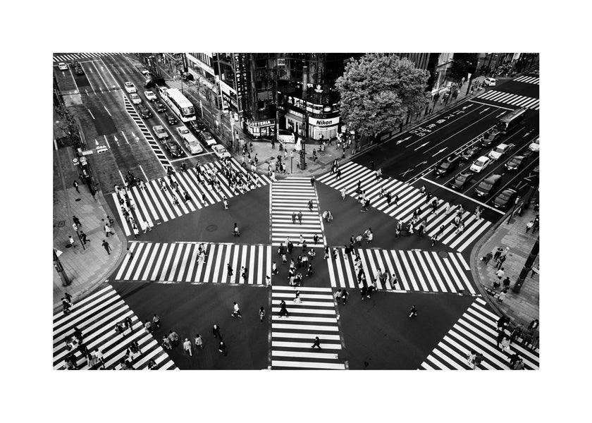 Køkkenkunst: Ginza fodgængerfelt i sort-hvid