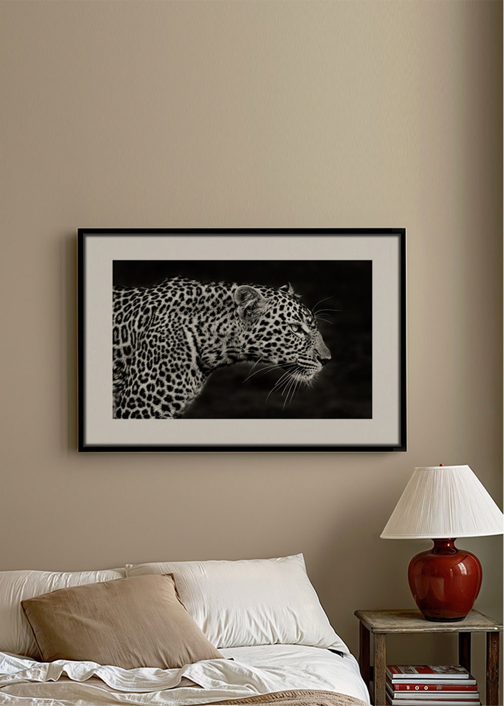 Leopard i profil, fotografisk kunst