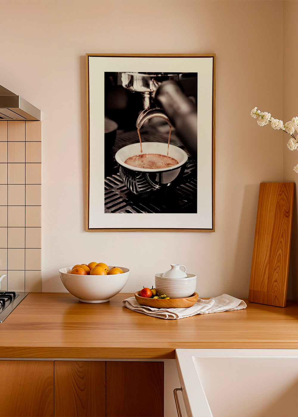 Køkkenkunst med espresso i kop