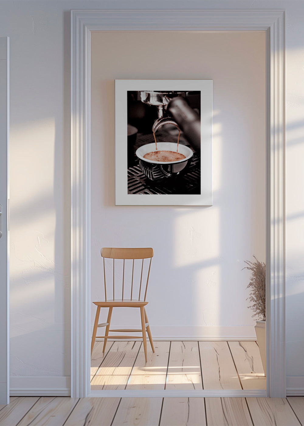 Køkkenkunst med espresso i kop