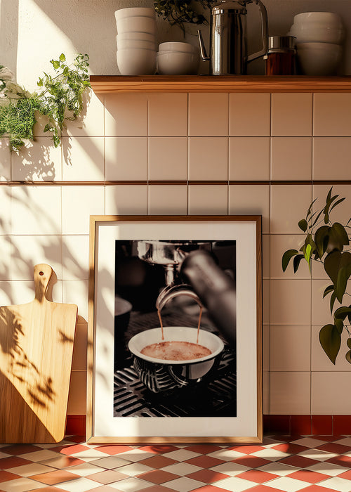 Coffee V - Framed poster in an interior