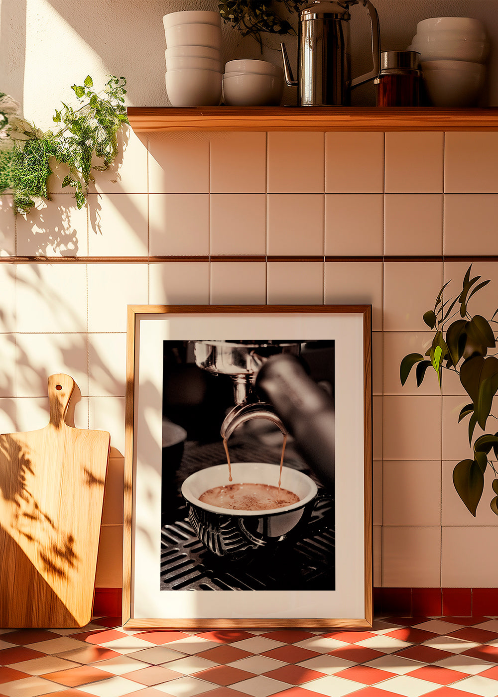 Køkkenkunst med espresso i kop