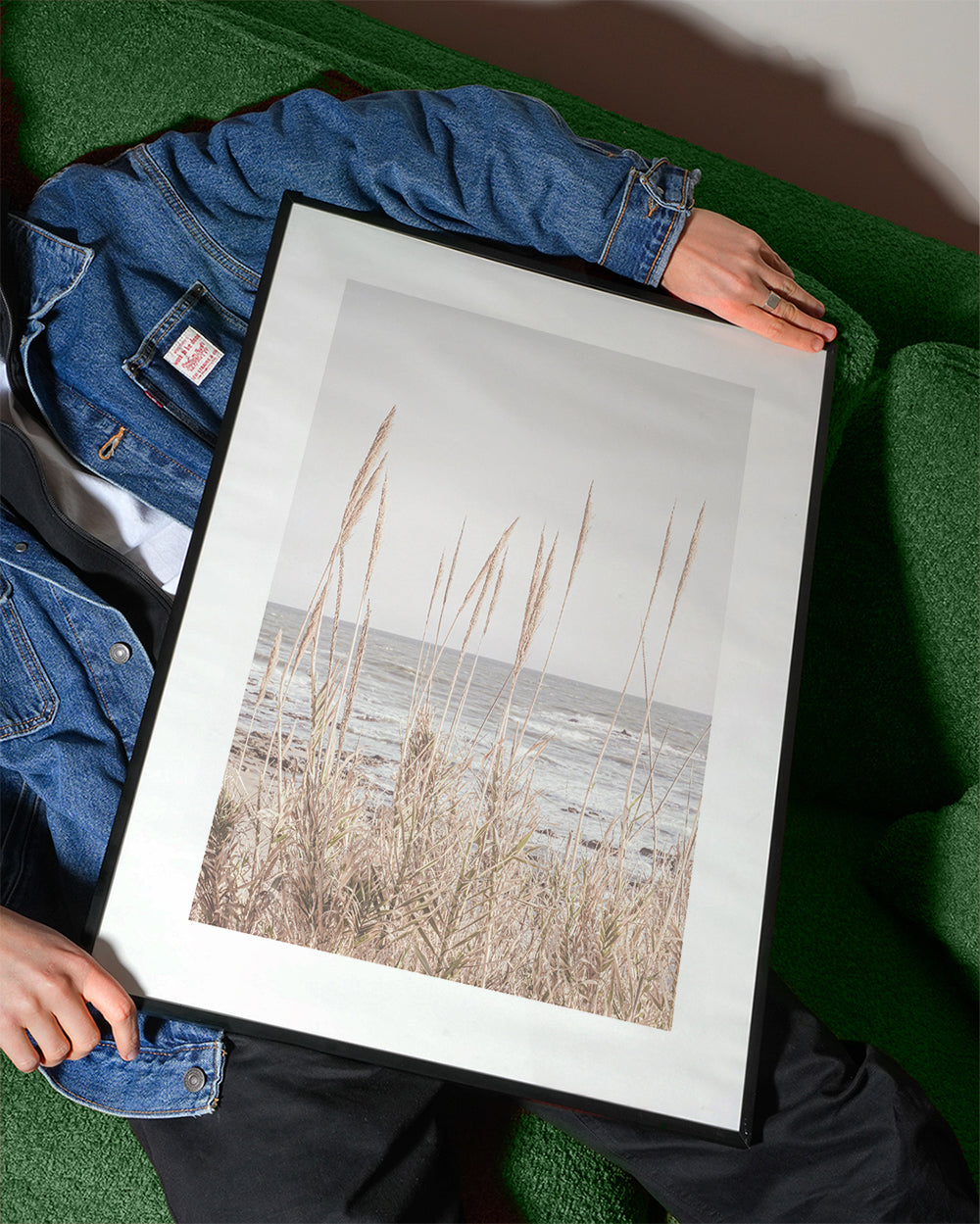 Landskabsplakat med strandgræs