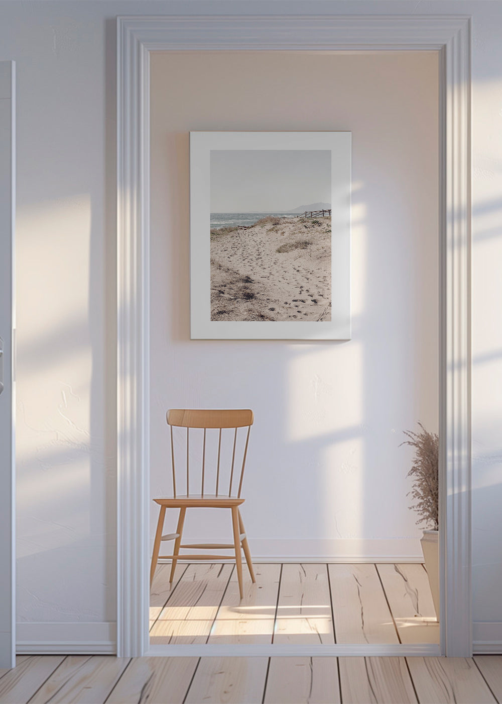 Landskabskunst: sandsti ved stranden