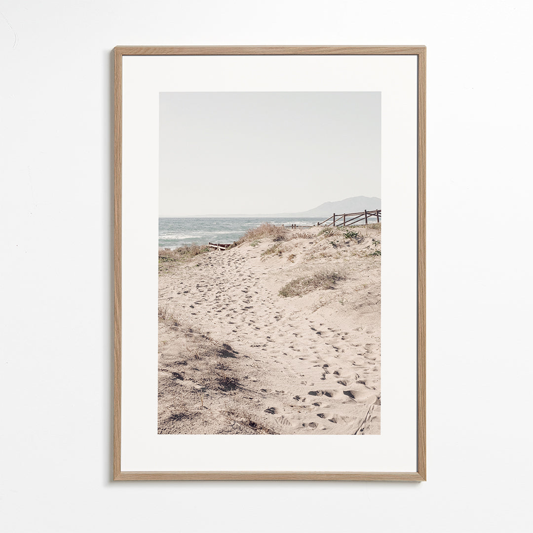 Landskabskunst: sandsti ved stranden