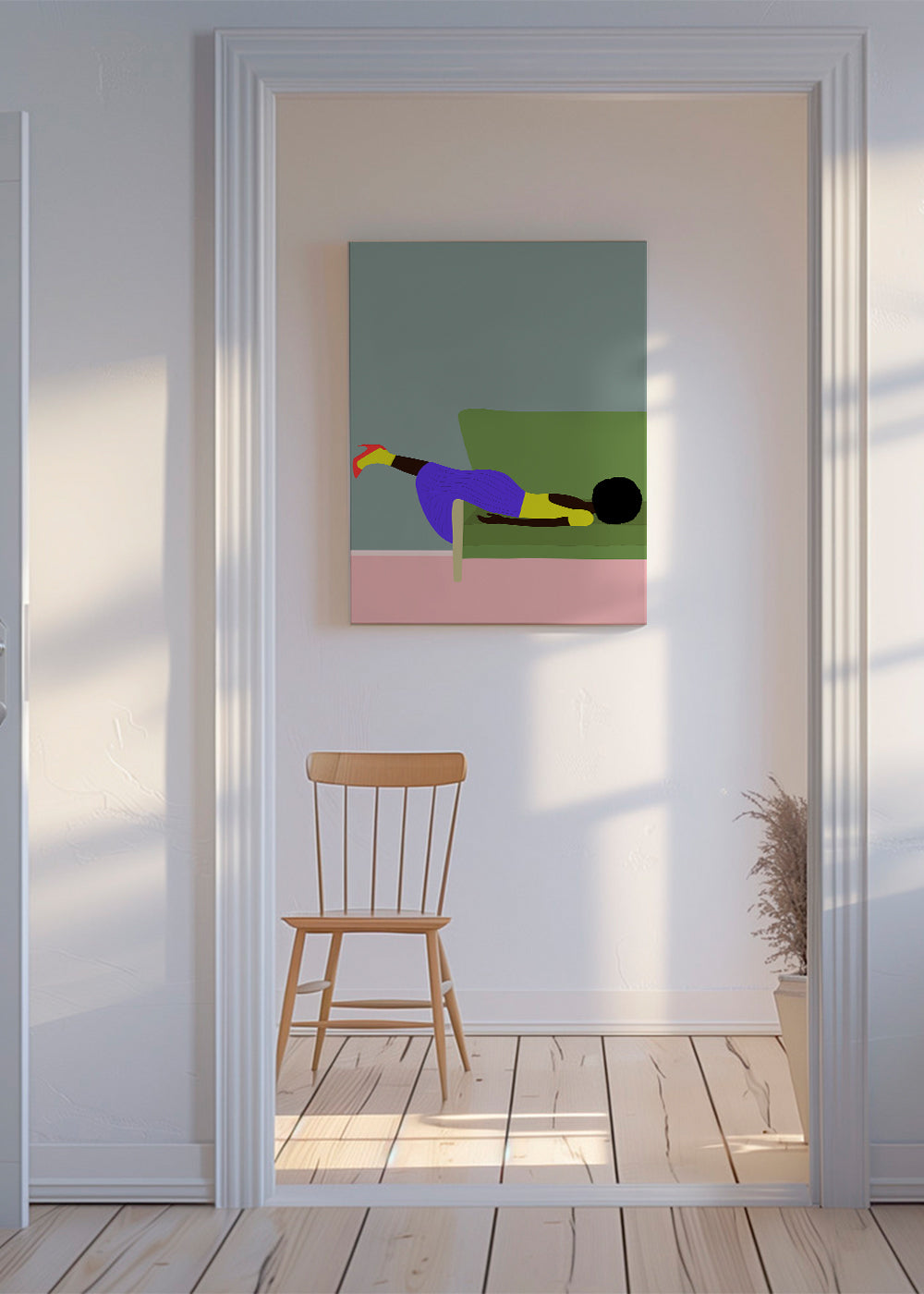 Illustration: kvinde liggende på sofa