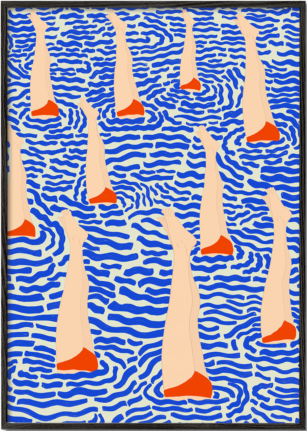 Illustration ben i mønstret vand