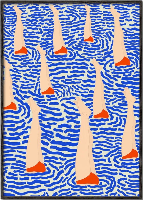 Illustration ben i mønstret vand