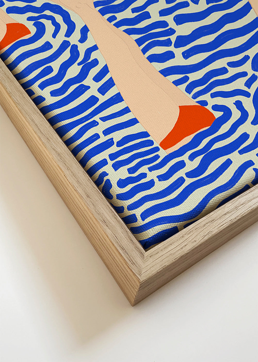 Illustration ben i mønstret vand