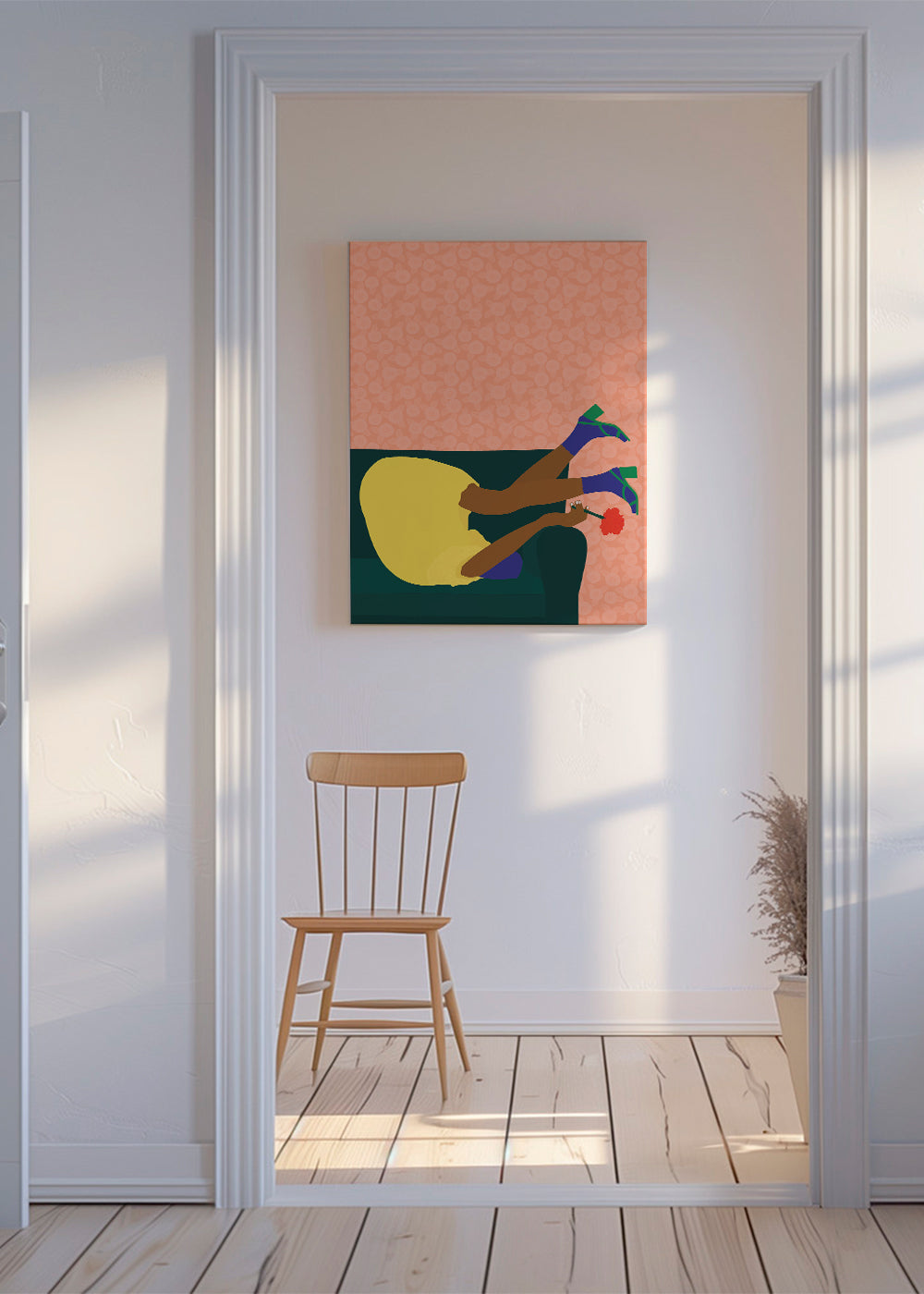 Illustration af en op og ned figur på sofaen