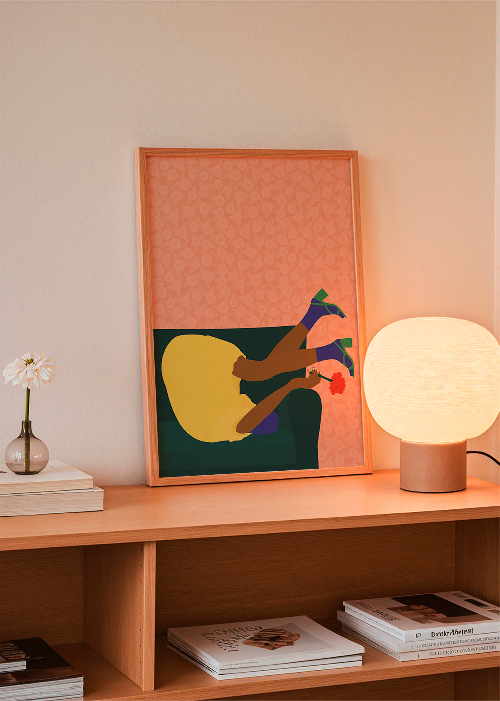 Illustration af en op og ned figur på sofaen