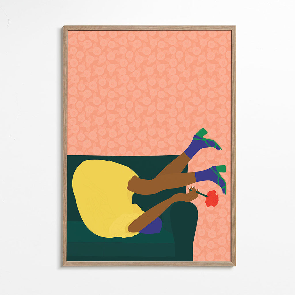 Illustration af en op og ned figur på sofaen