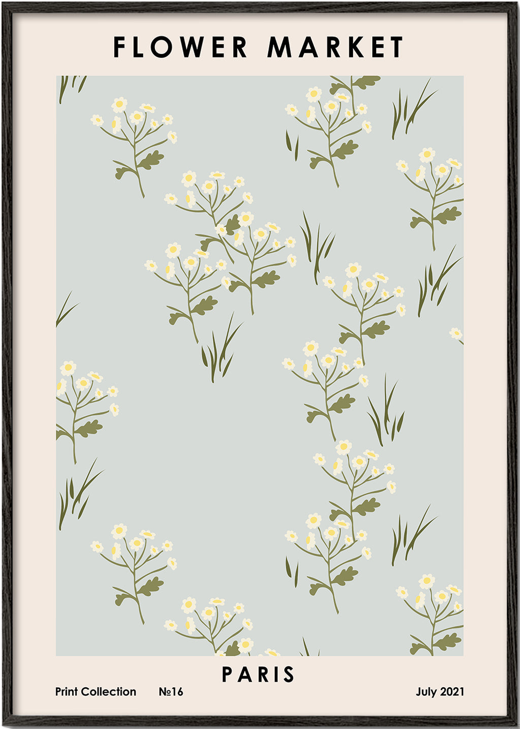 Botanisk plakat Flower Market Paris