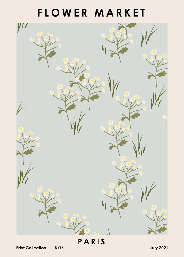Botanisk plakat Flower Market Paris