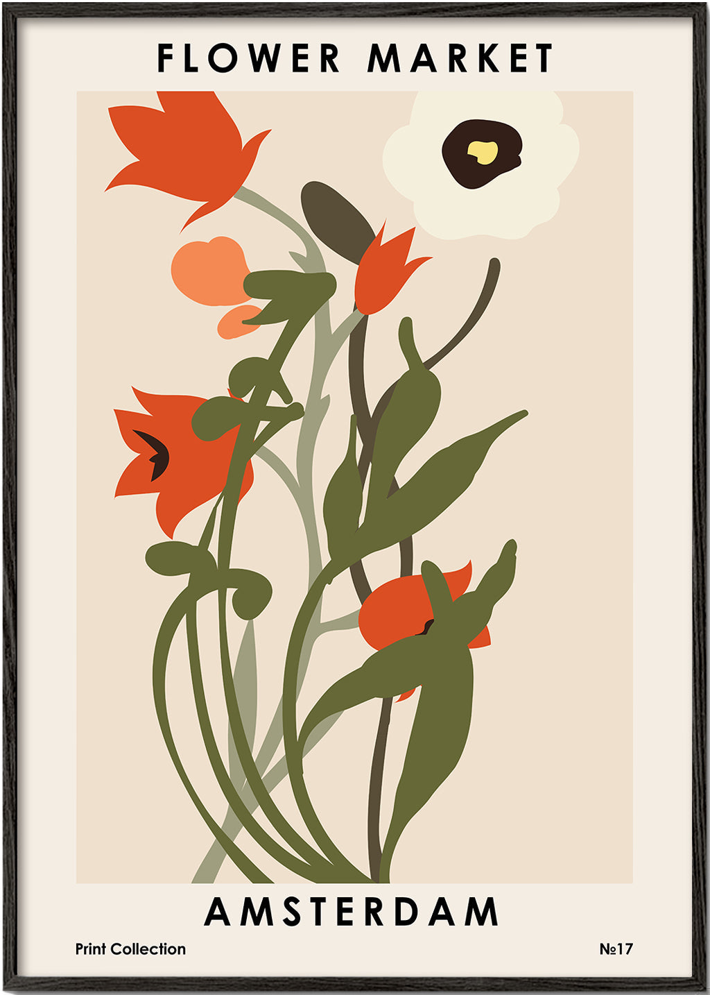 Botanisk plakat Flower Market Amsterdam buket