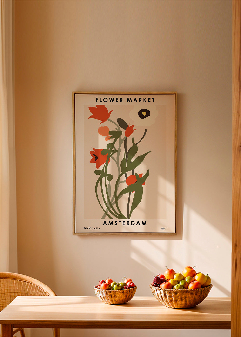 Botanisk plakat Flower Market Amsterdam buket