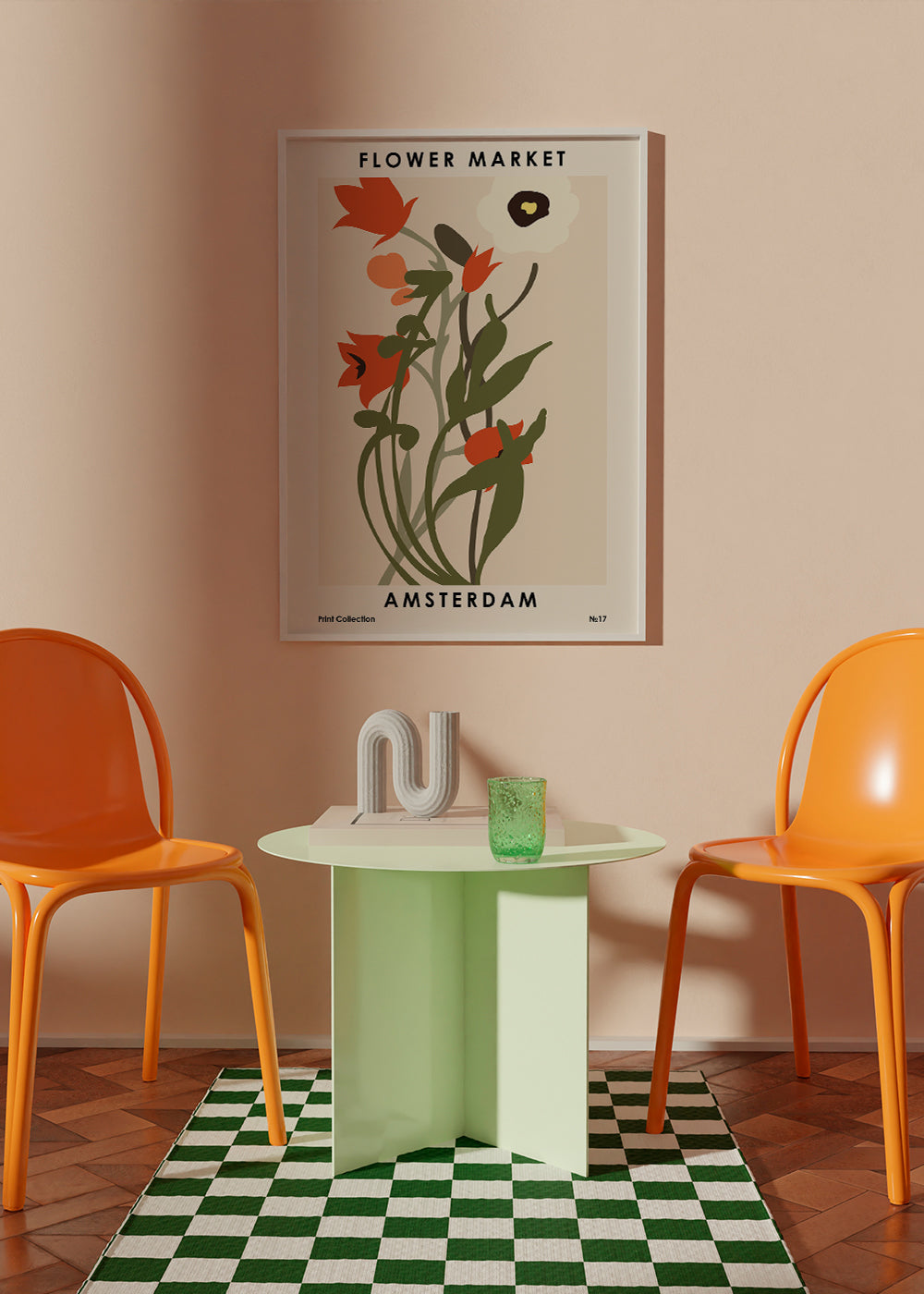 Botanisk plakat Flower Market Amsterdam buket