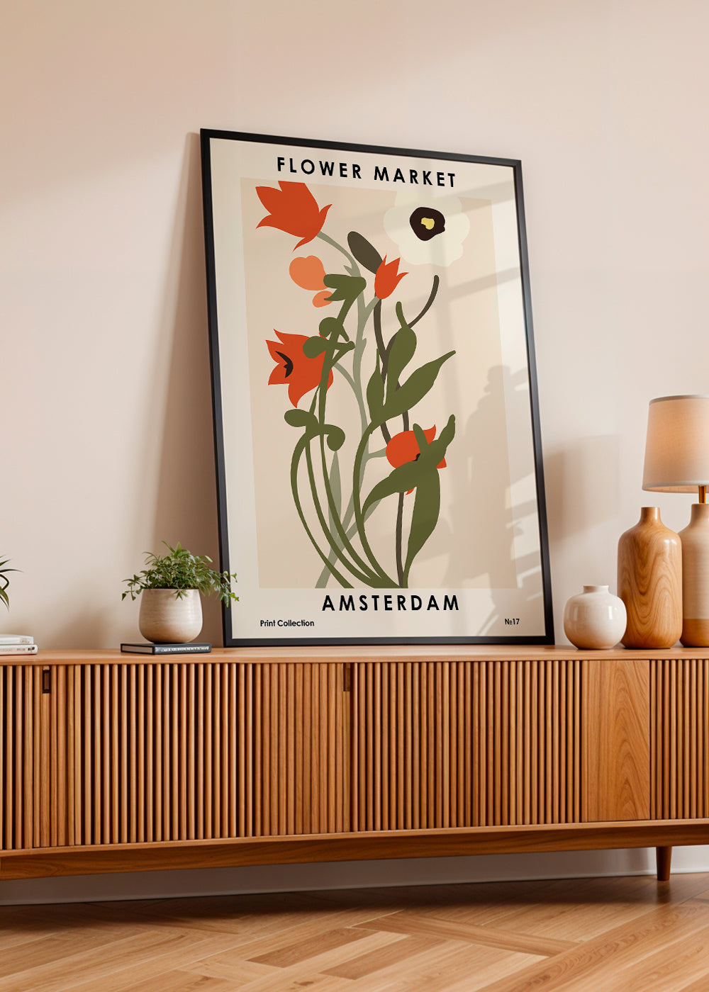 Botanisk plakat Flower Market Amsterdam buket