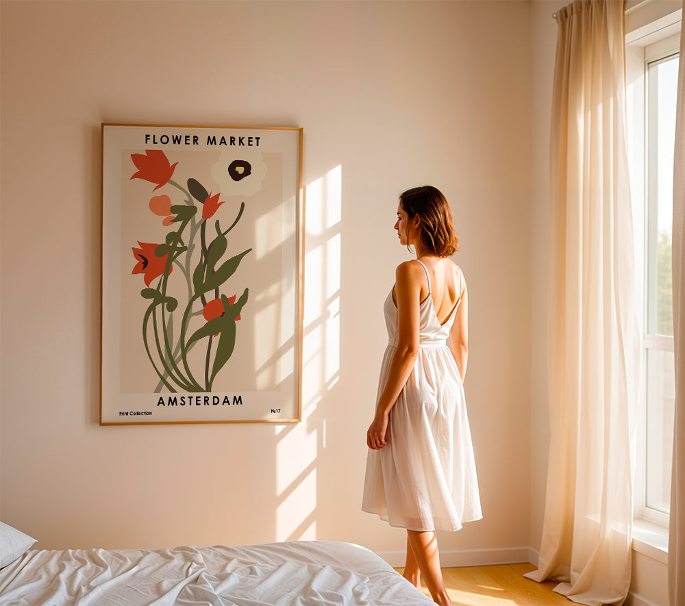 Botanisk plakat Flower Market Amsterdam buket