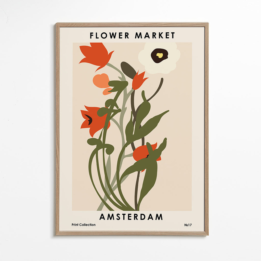 Botanisk plakat Flower Market Amsterdam buket