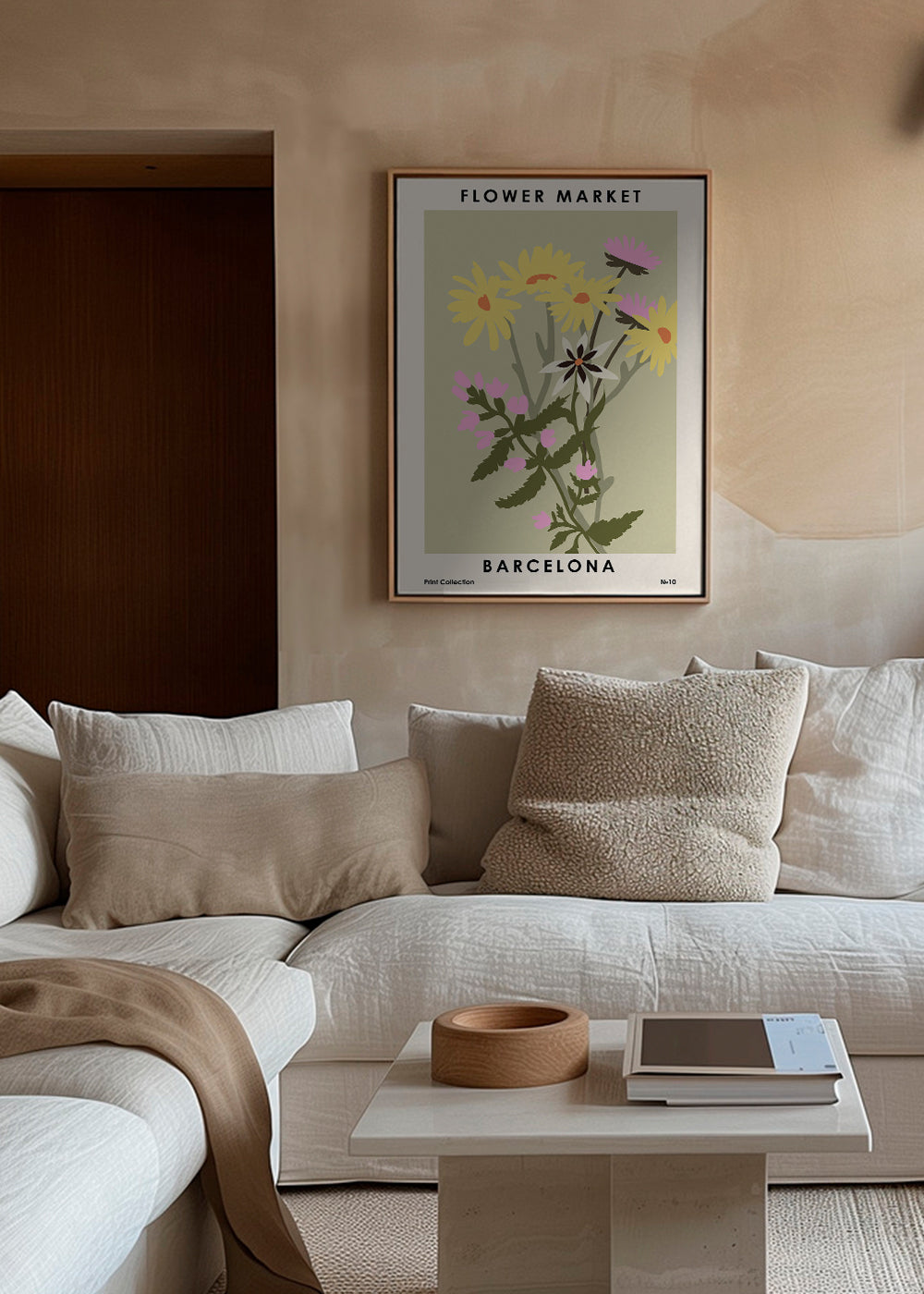 Botanisk plakat Flower Market Barcelona